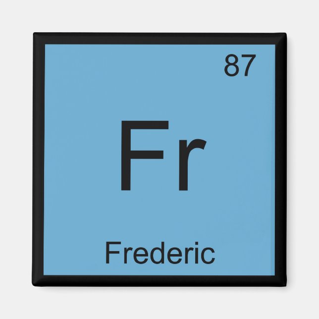 Periodische Tabelle für Frederic Name Chemistry El Magnet (Vorne)
