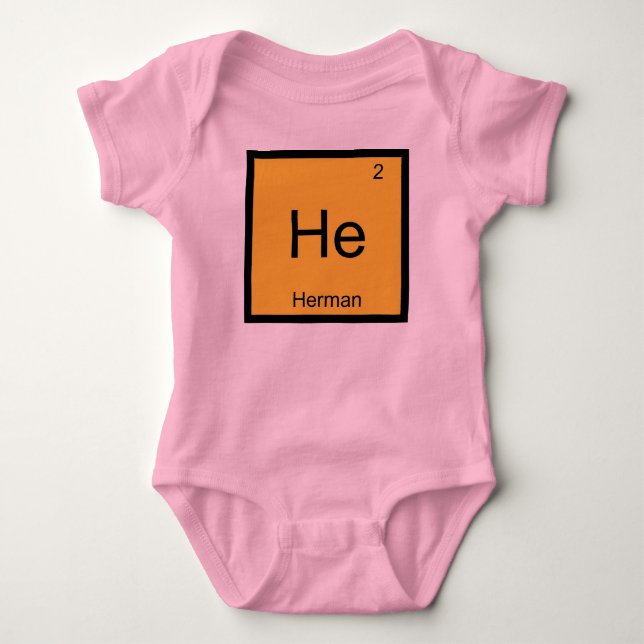 Periodische Tabelle für Herman Name Chemistry Elem Baby Strampler (Vorderseite)