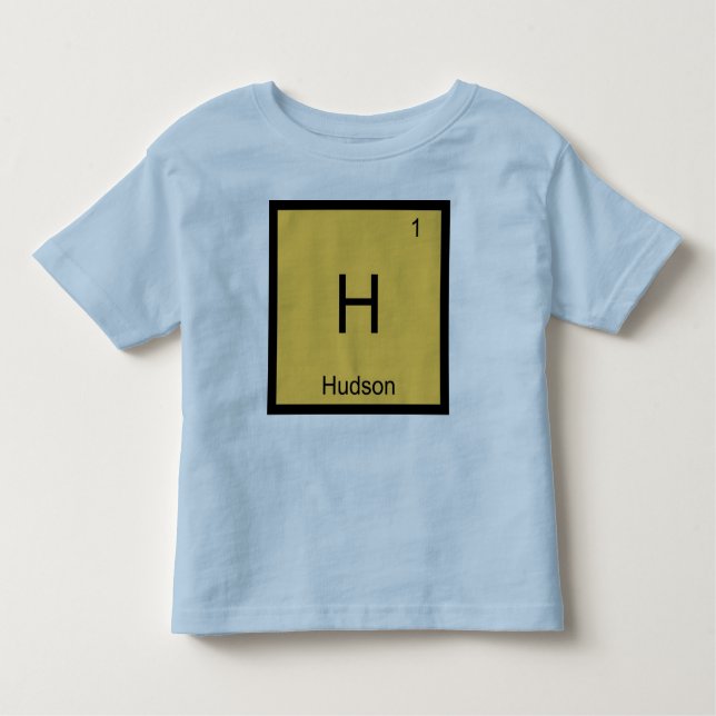 Periodische Tabelle für Hudson Name Chemistry Elem Kleinkind T-shirt (Vorderseite)