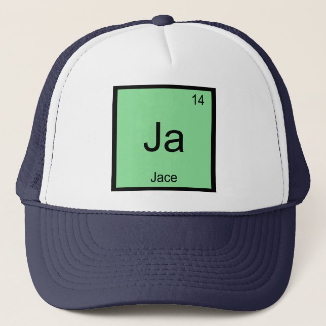 Periodische Tabelle für Jace Name Chemistry Elemen Truckerkappe (Vorderseite)