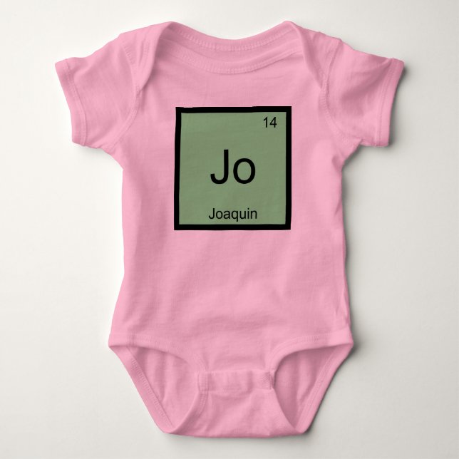 Periodische Tabelle für Joaquin Name Chemistry Ele Baby Strampler (Vorderseite)