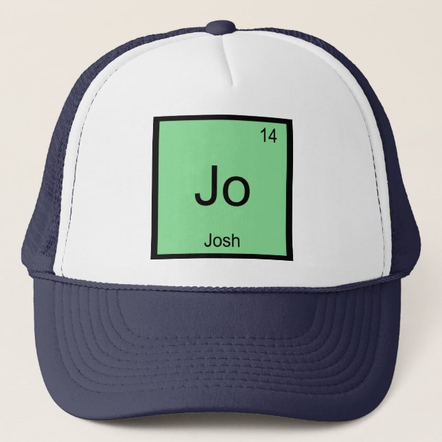 Periodische Tabelle für Josh Name Chemistry Elemen Truckerkappe (Vorderseite)