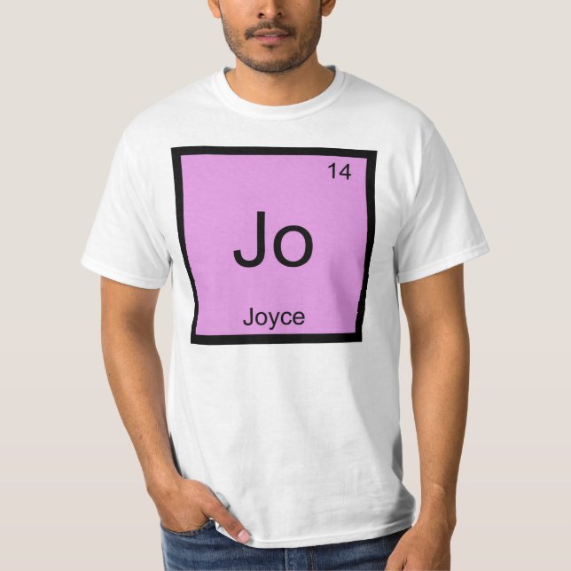 Periodische Tabelle für Joyce Name Chemistry Eleme T-Shirt (Vorderseite)