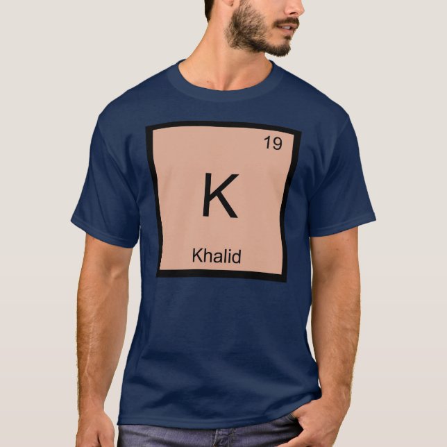 Periodische Tabelle für Khalid-Name-Chemieelement T-Shirt (Vorderseite)