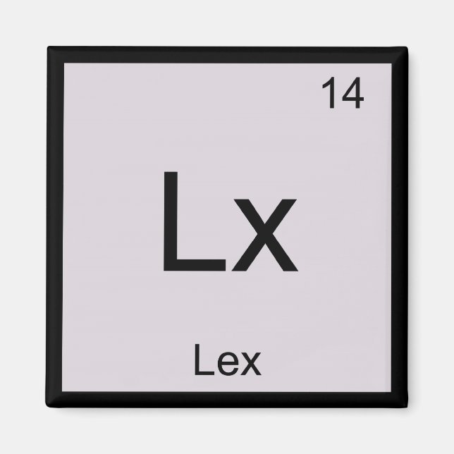 Periodische Tabelle für Lex Name Chemistry Element Magnet (Vorne)
