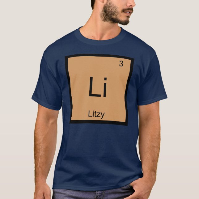 Periodische Tabelle für Litzy Name Chemistry Eleme T-Shirt (Vorderseite)