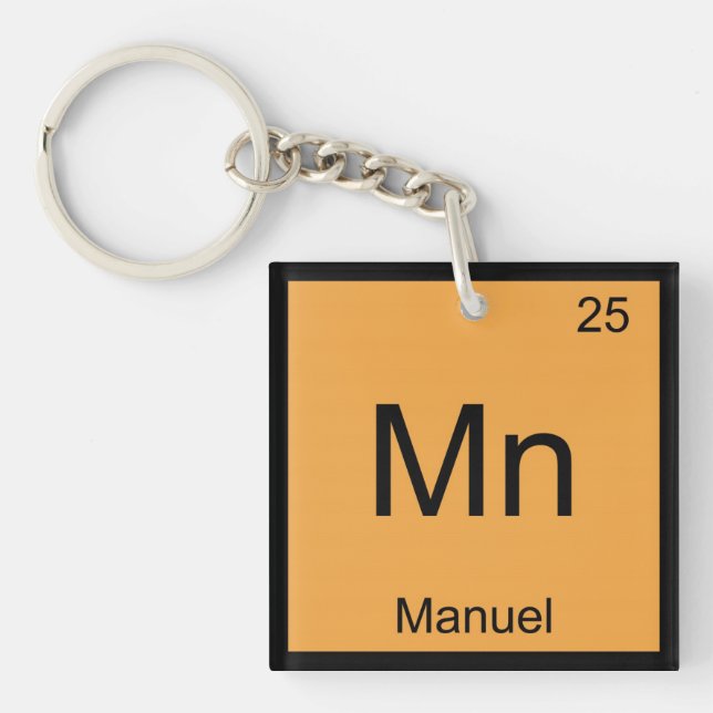 Periodische Tabelle für Manuel Name Chemistry Elem Schlüsselanhänger (Vorderseite)