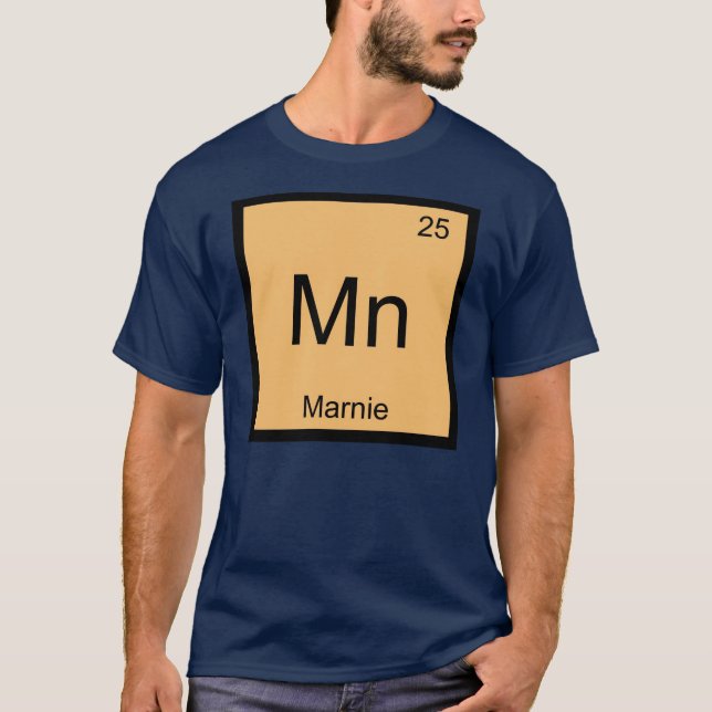 Periodische Tabelle für Marnie Name Chemistry Elem T-Shirt (Vorderseite)
