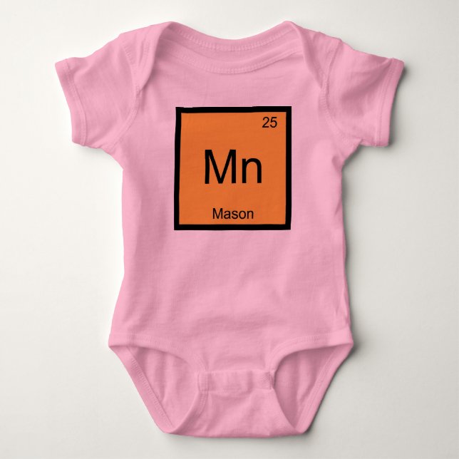 Periodische Tabelle für Mason Name Chemistry Eleme Baby Strampler (Vorderseite)