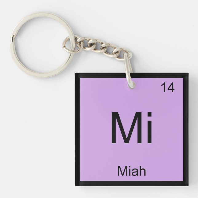 Periodische Tabelle für Miah Name Chemistry Elemen Schlüsselanhänger (Vorderseite)