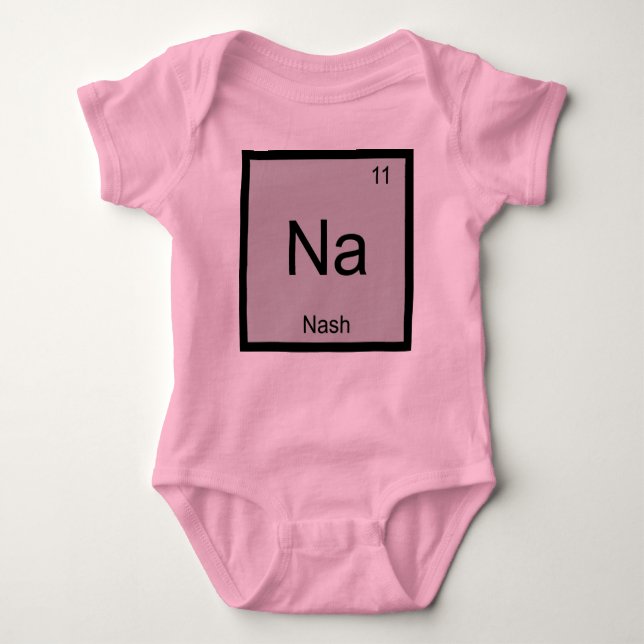 Periodische Tabelle für Nash Name Chemistry Elemen Baby Strampler (Vorderseite)