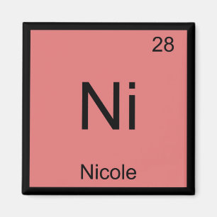 Periodische Tabelle für Nicole Name Chemistry Elem Magnet