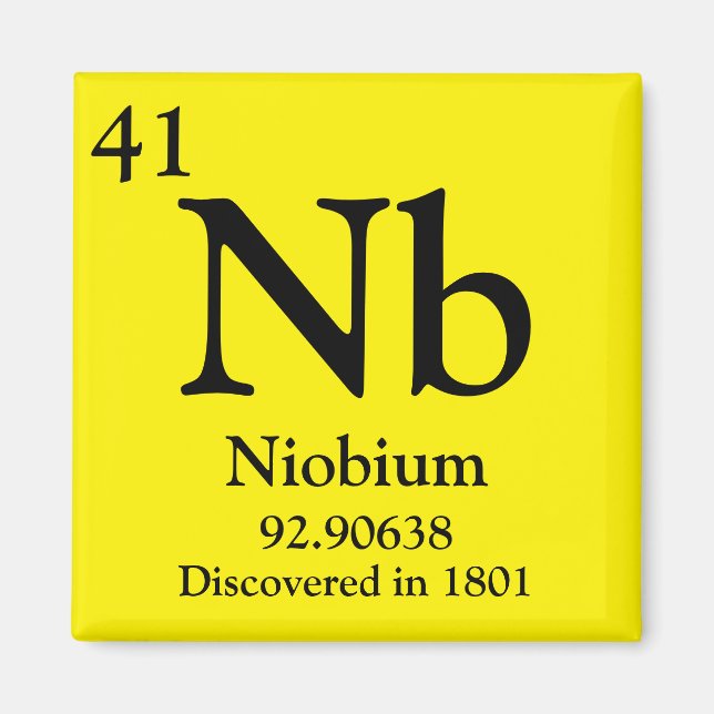 Periodische Tabelle für Niobium Magnet (Vorne)
