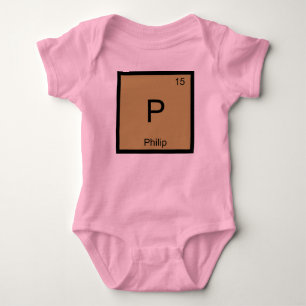 Periodische Tabelle für Philip Name Chemistry Elem Baby Strampler