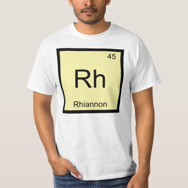 Periodische Tabelle für Rhiannon Name Chemistry El T-Shirt (Vorderseite)
