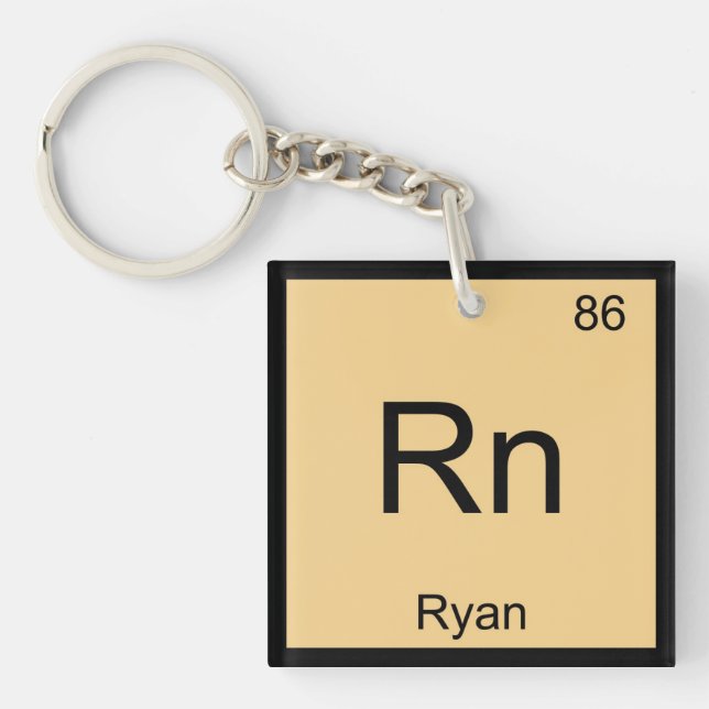 Periodische Tabelle für Ryan Name Chemistry Elemen Schlüsselanhänger (Vorderseite)