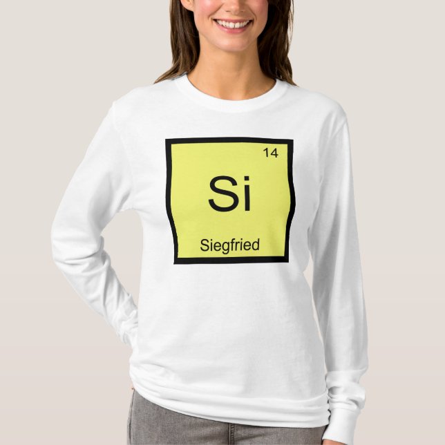Periodische Tabelle für Siegfried Name Chemistry E T-Shirt (Vorderseite)