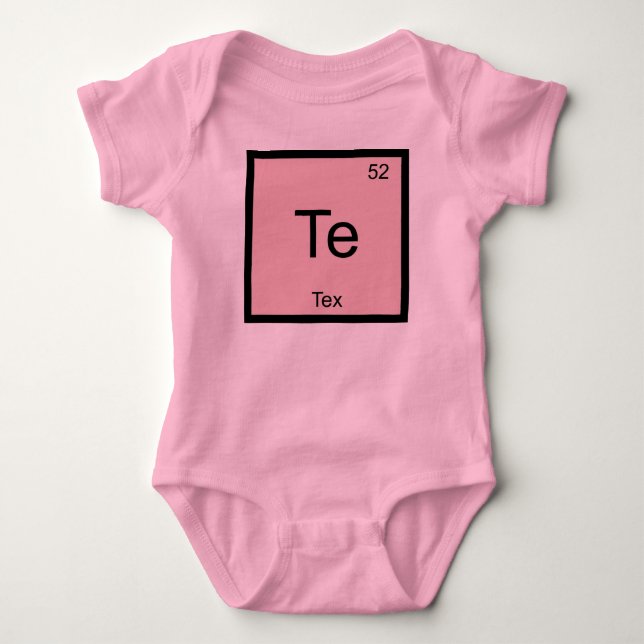 Periodische Tabelle für Tex Name Chemistry Element Baby Strampler (Vorderseite)