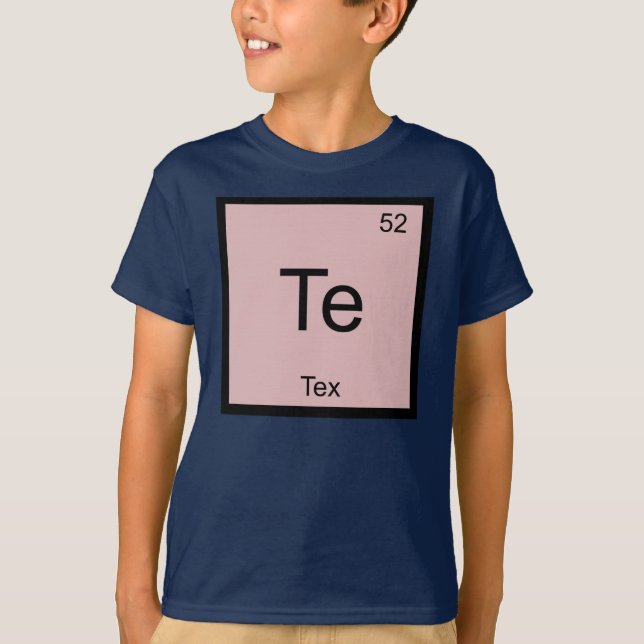 Periodische Tabelle für Tex Name Chemistry Element T-Shirt (Vorderseite)
