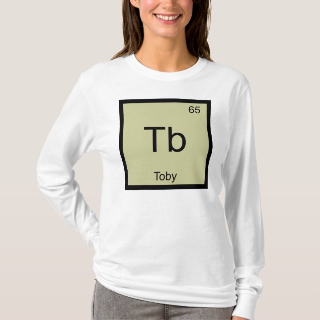 Periodische Tabelle für Toby Name Chemistry Elemen T-Shirt (Vorderseite)