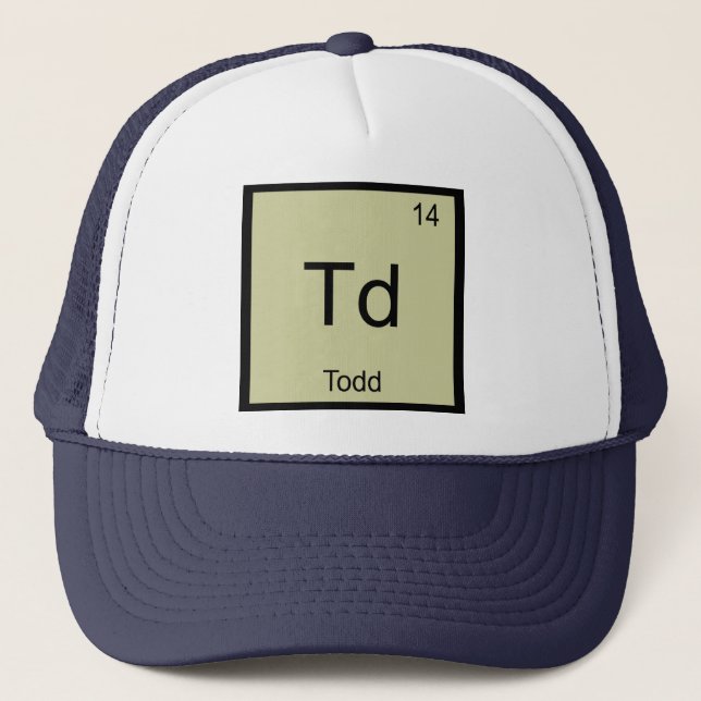 Periodische Tabelle für Todd Name Chemistry Elemen Truckerkappe (Vorderseite)