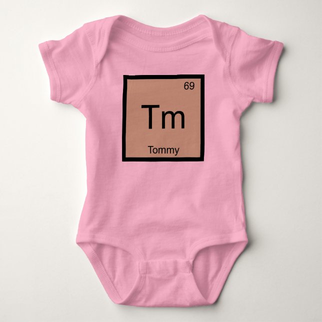 Periodische Tabelle für Tommy Name Chemistry Eleme Baby Strampler (Vorderseite)