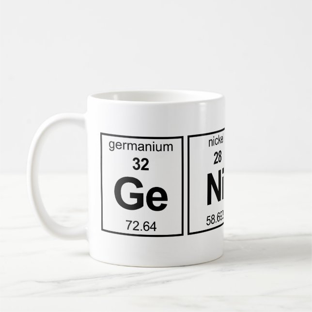 Periodische Tabelle GeNiUS Kaffeetasse (Links)