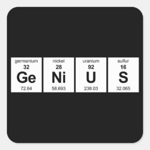 Periodische Tabelle GeNiUS Quadratischer Aufkleber