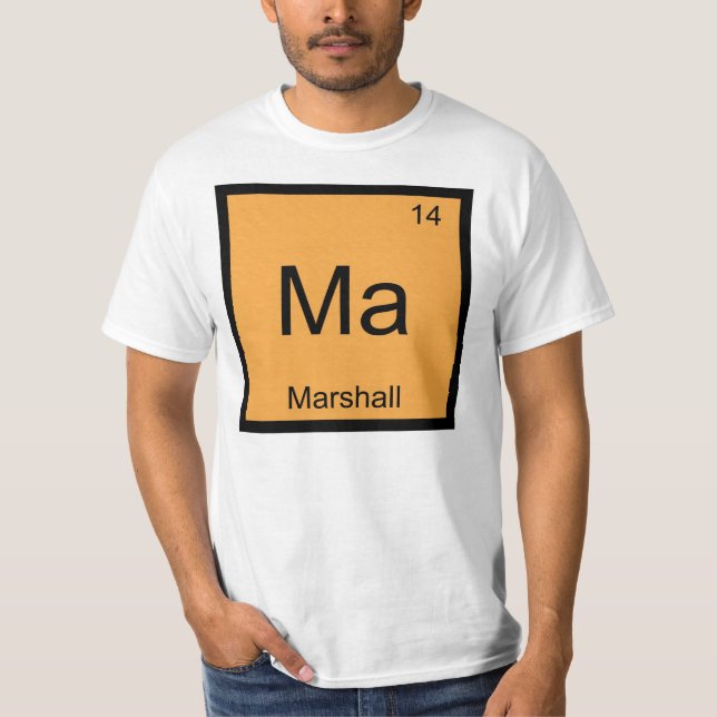 Periodische Tabelle "Marshall Name Chemistry Eleme T-Shirt (Vorderseite)