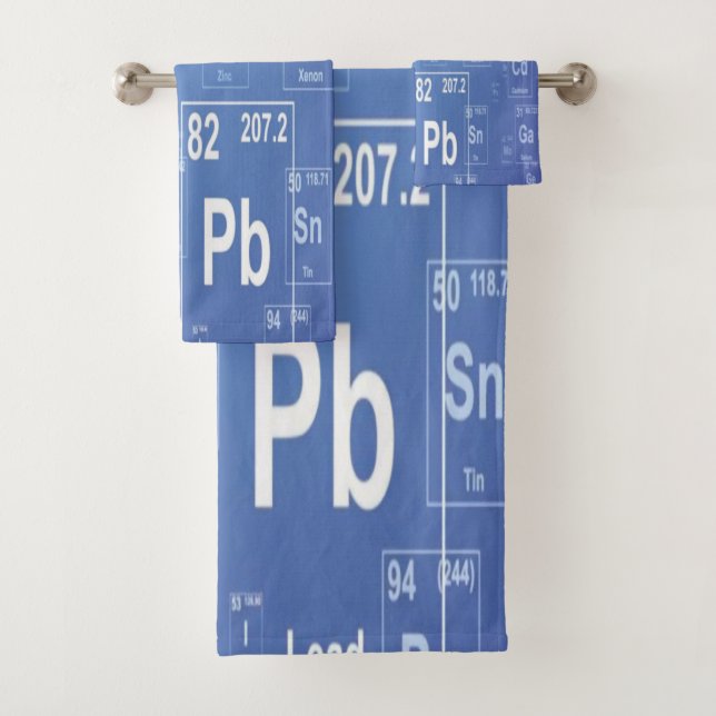 Periodische Tabelle mit Blauen Elementen Badhandtuch Set (Insitu)