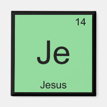 Periodische Tabelle mit Jesus Name Chemistry Eleme