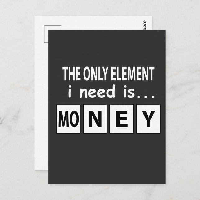 Periodische Tabelle Money Element Funny Periodic T Postkarte (Vorne/Hinten)