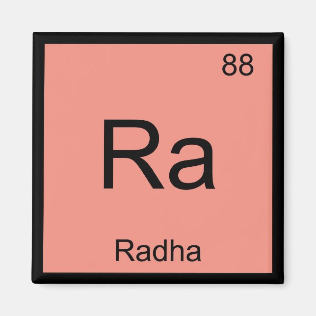 Periodische Tabelle "Radha Name Chemistry Element" Magnet (Vorne)
