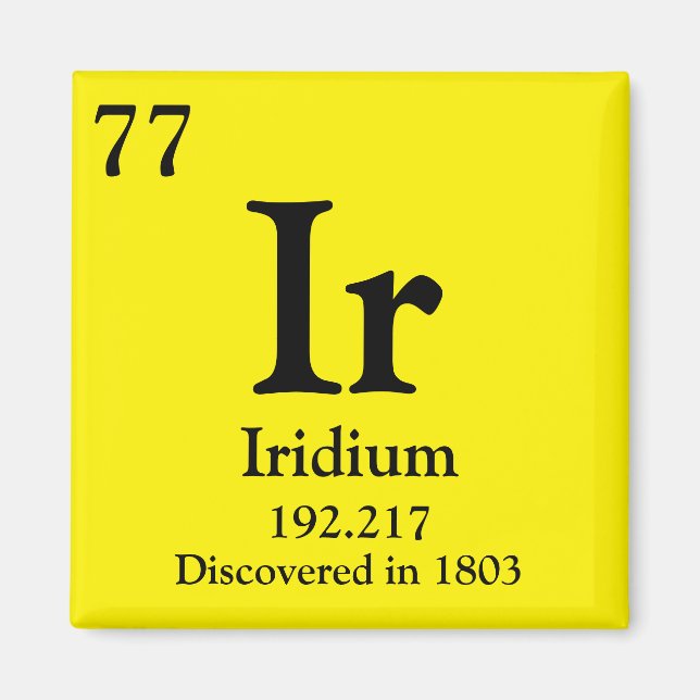 Periodische Tabelle von Irridium Magnet (Vorne)