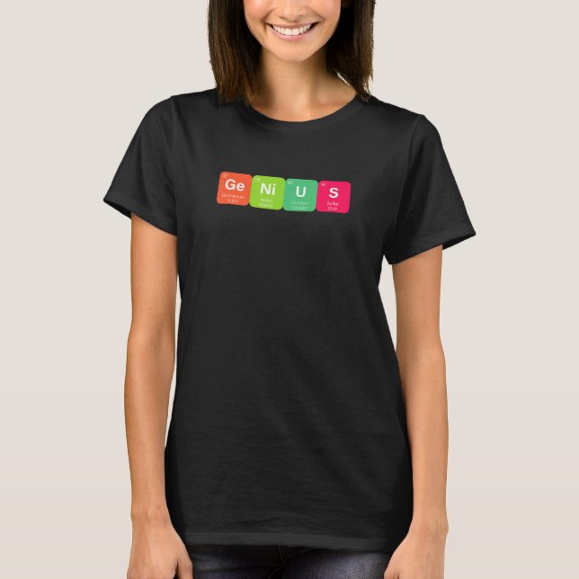 Periodische Table Genius Elements Science Chemistr T-Shirt (Vorderseite)