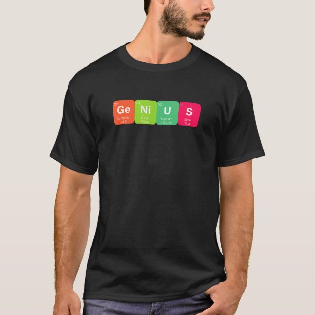 Periodische Table Genius Elements Science Chemistr T-Shirt (Vorderseite)