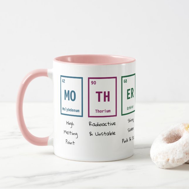 Periodische Tasse der Tischmütter (Mit Donut)