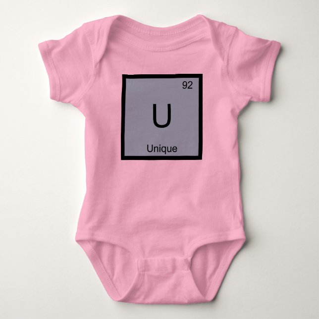 Periodische Übersicht über den eindeutigen Namen d Baby Strampler (Vorderseite)