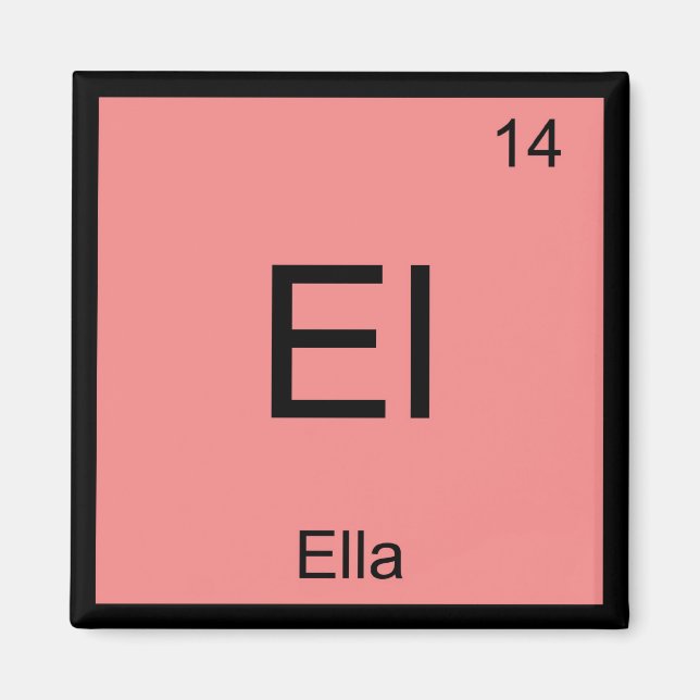 Periodische Übersicht über den Ella Name Chemistry Magnet (Vorne)