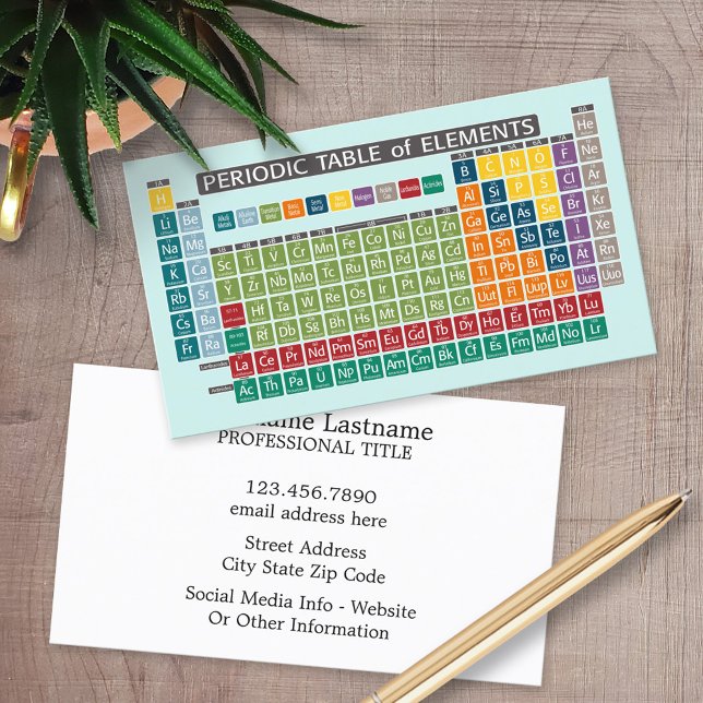 Periodische Übersicht über die Elemente Visitenkarte (Custom Printed Business Cards)