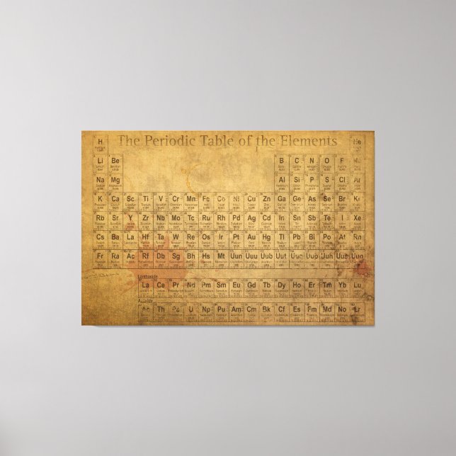 Periodische Übersicht über die Vintagen Elemente Leinwanddruck (Vorderseite)