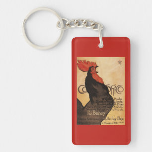 Periodischer Cocorico Hahn-förderndes Plakat Schlüsselanhänger