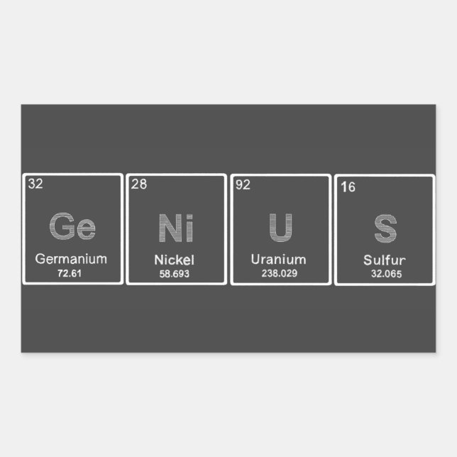 Periodischer GeNiUS-Aufkleber Rechteckiger Aufkleber (Vorderseite)