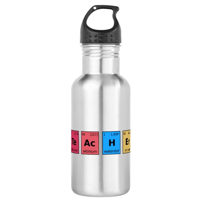 Periodischer Lehrer Edelstahlflasche (Vorderseite)