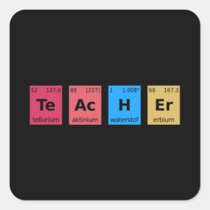 Periodischer Lehrer Quadratischer Aufkleber