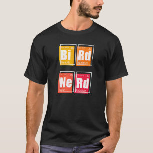 Periodischer NERD der Vogelbeobachtung Elemente im T-Shirt