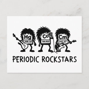 Periodischer Rockstars Chemie Humor Postkarte