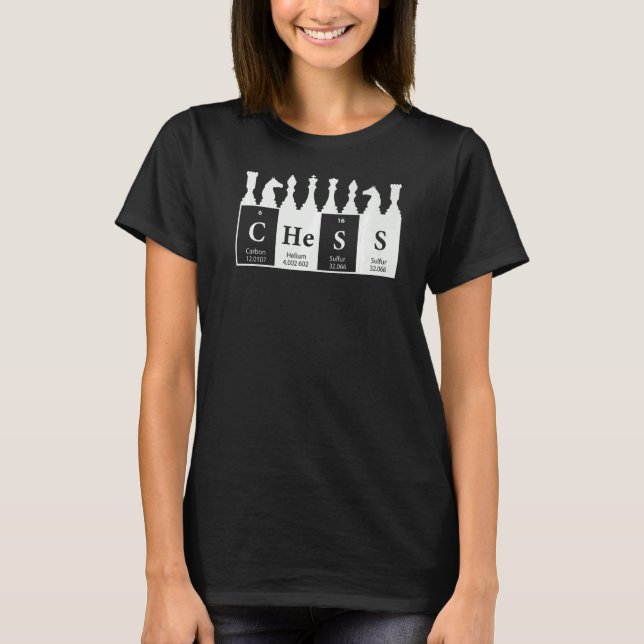Periodischer Set der Elemente Schachpartien T-Shirt (Vorderseite)