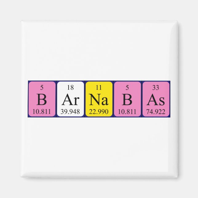 Periodischer Tabellenname-Magnet Barnabas Magnet (Vorne)