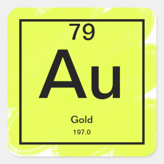 Periodischer Tafelaufkleber - Gold Quadratischer Aufkleber